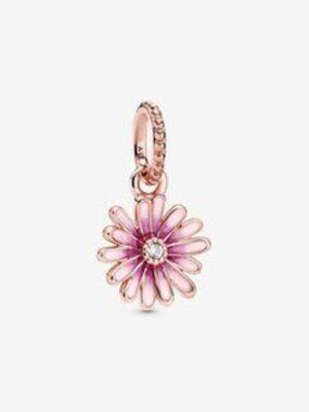 Pandora Pink Daisy Flower Dangle Charm
